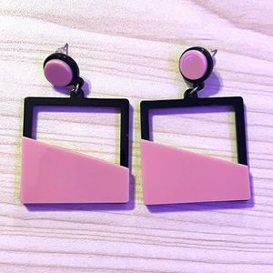 Pretty pink square earrings!
